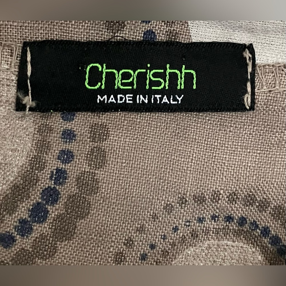 Cherishh Made Italy 100% Linen Button Top Artsy Lagenlook Lagom Medium Coastal - Picture 6 of 6